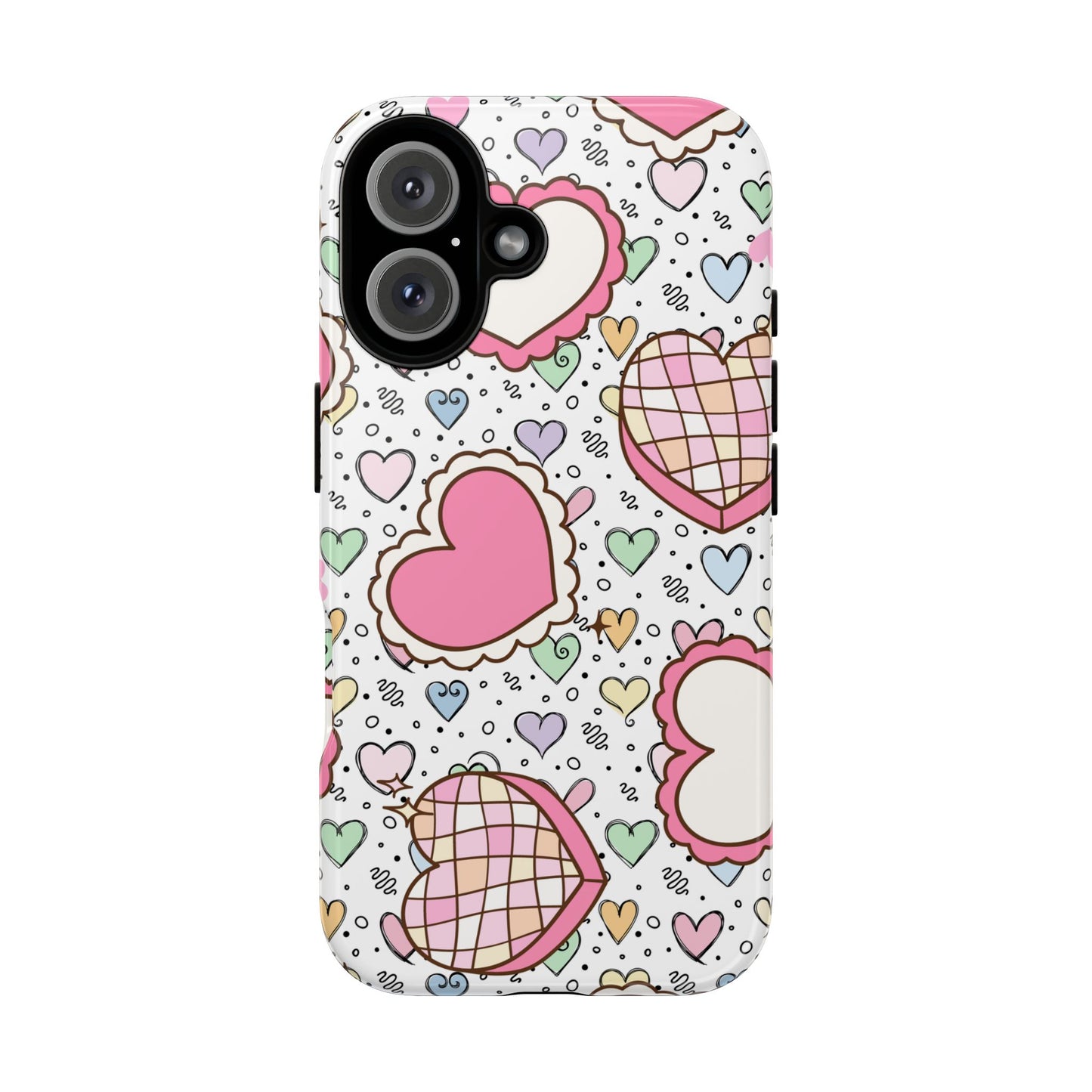 Cute Heart Pattern Phone Case - Tough Cases for Valentine's Day & Everyday Use