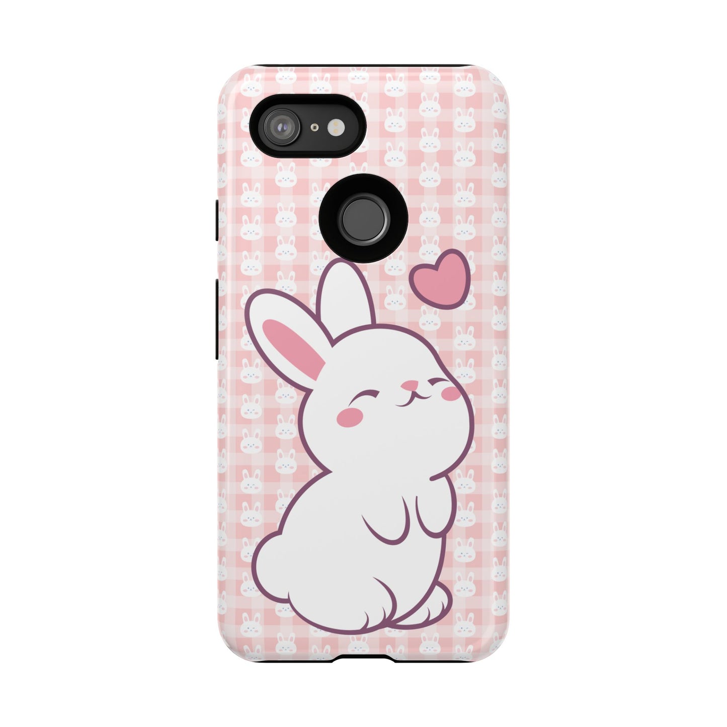 Google Pixel Phone Case, Cute Lovely Bunny Kawaii Tough Cases, Rabbit Animal Lover Gift, Protective Cover, Adorable Pink Design, Easter Accessory, Hard