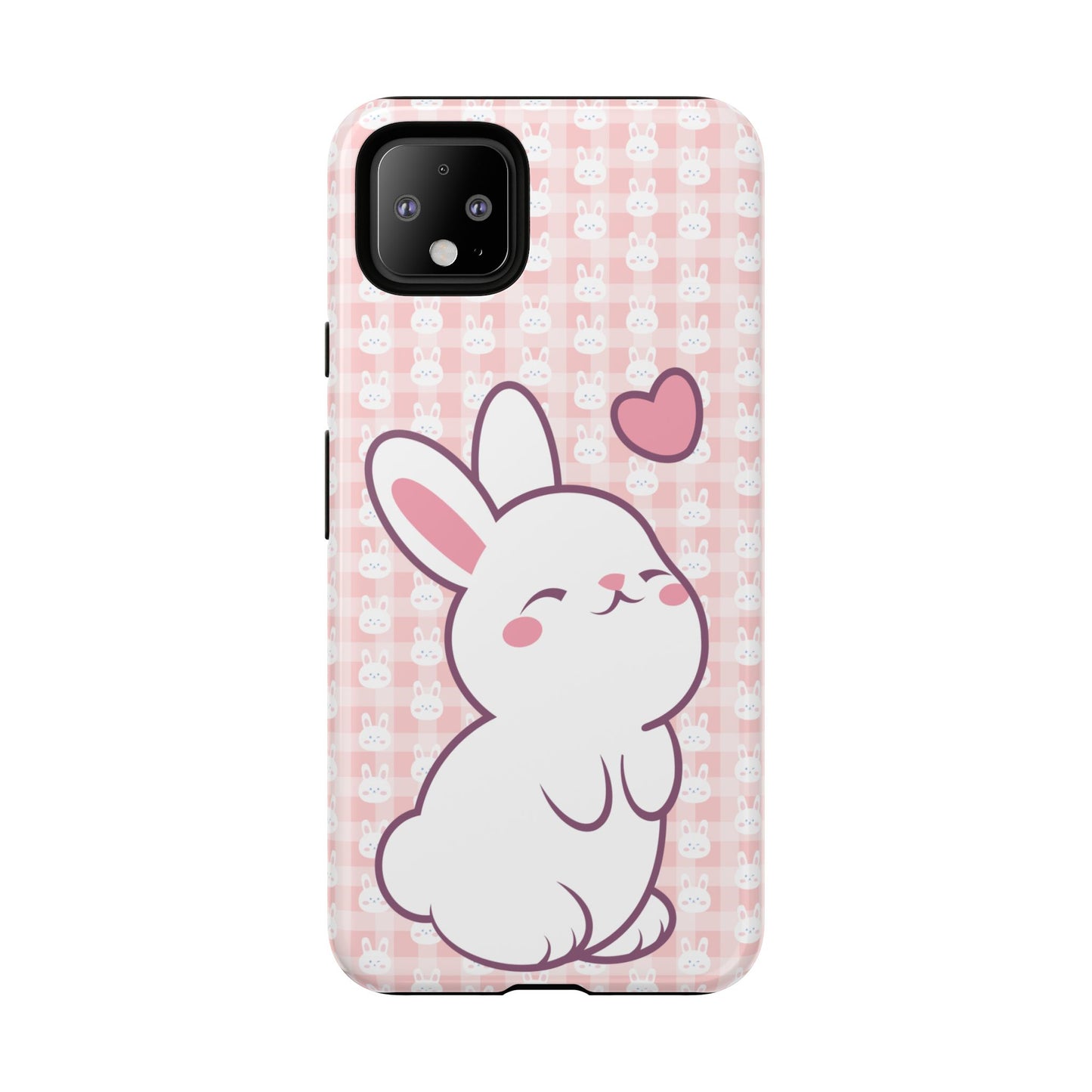 Google Pixel Phone Case, Cute Lovely Bunny Kawaii Tough Cases, Rabbit Animal Lover Gift, Protective Cover, Adorable Pink Design, Easter Accessory, Hard