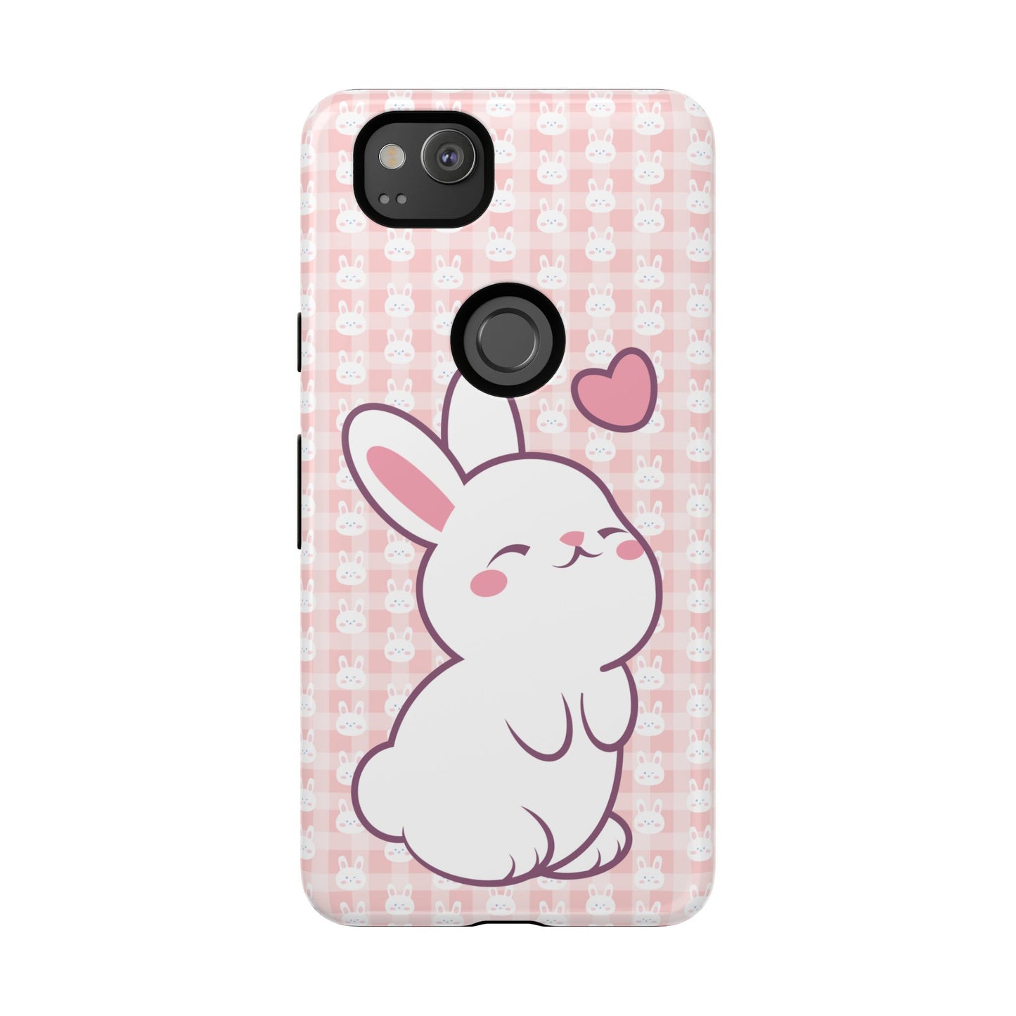 Google Pixel Phone Case, Cute Lovely Bunny Kawaii Tough Cases, Rabbit Animal Lover Gift, Protective Cover, Adorable Pink Design, Easter Accessory, Hard