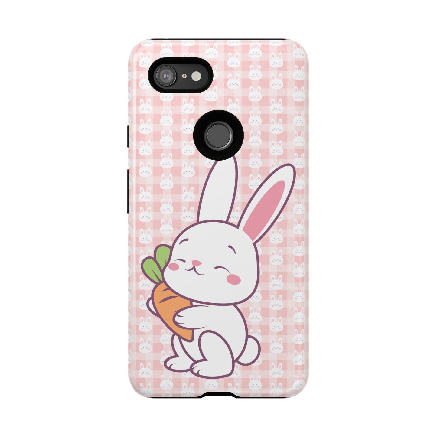 Google Pixel Phone Cases, Cute Bunny Carrot Design - Protective Cover, Easter Gift, Animal Lover Accessory, Hard Shell Protector, Easter Bunny Phone Case
