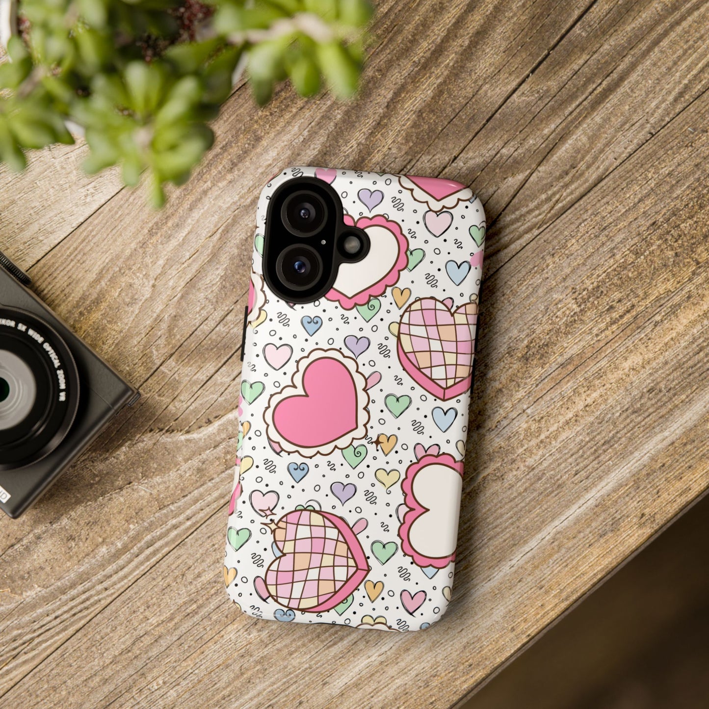Cute Heart Pattern Phone Case - Tough Cases for Valentine's Day & Everyday Use