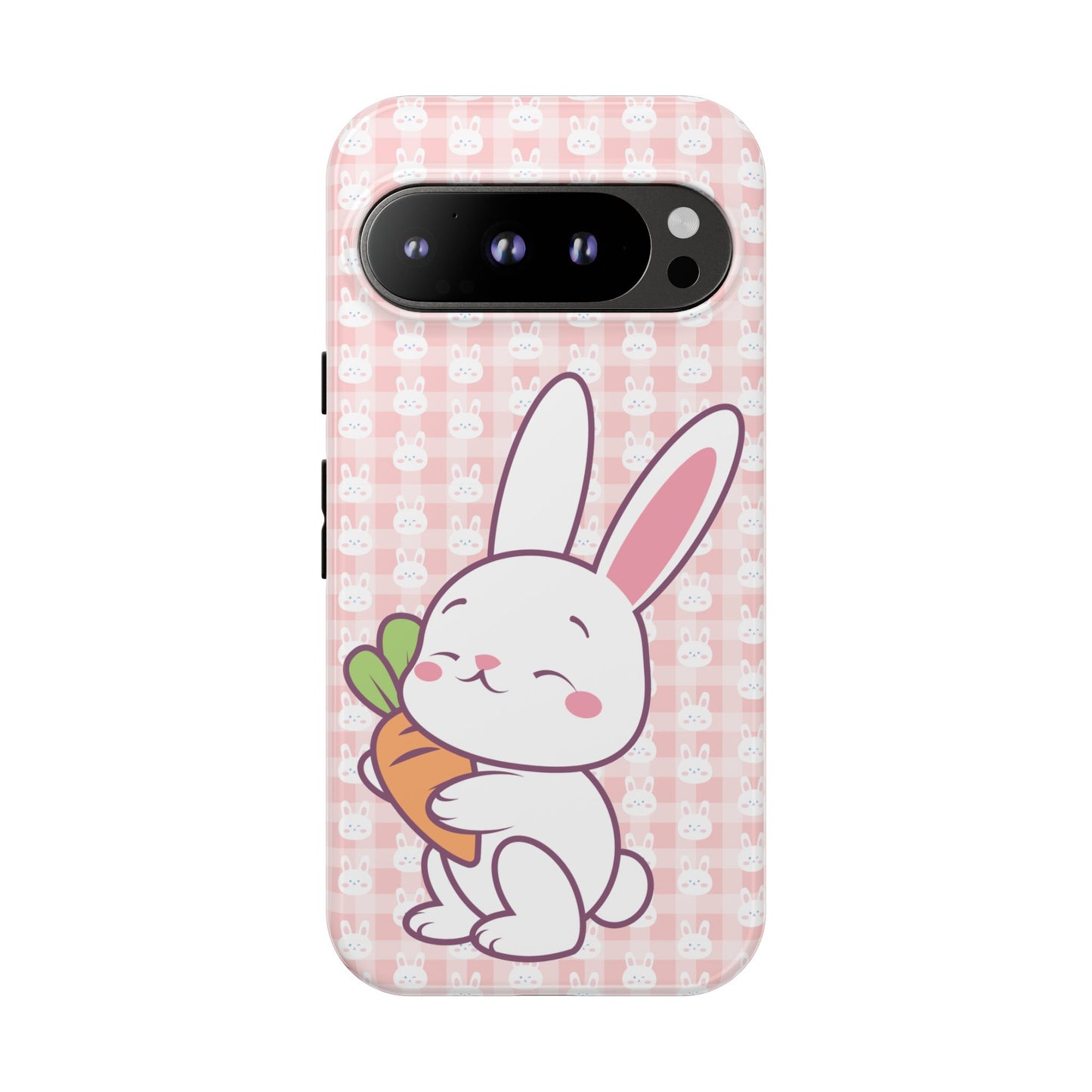 Google Pixel Phone Cases, Cute Bunny Carrot Design - Protective Cover, Easter Gift, Animal Lover Accessory, Hard Shell Protector, Easter Bunny Phone Case