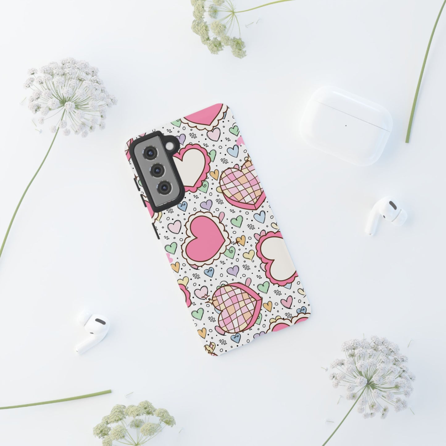 Cute Heart Pattern Phone Case - Tough Cases for Valentine's Day & Everyday Use