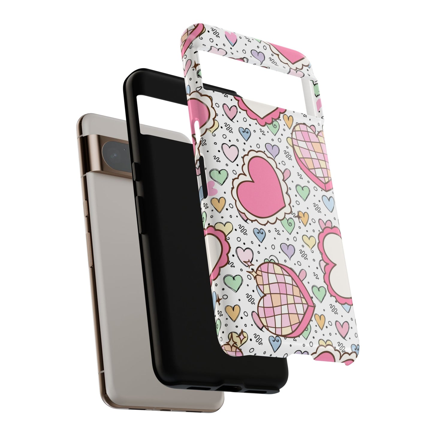 Cute Heart Pattern Phone Case - Tough Cases for Valentine's Day & Everyday Use