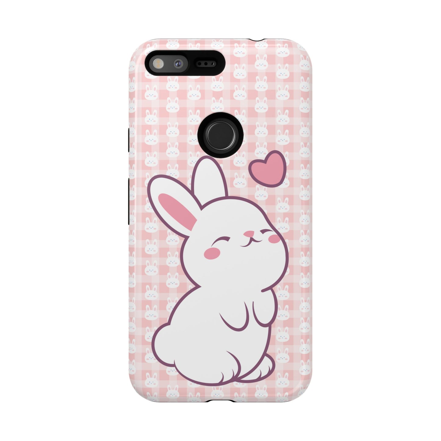 Google Pixel Phone Case, Cute Lovely Bunny Kawaii Tough Cases, Rabbit Animal Lover Gift, Protective Cover, Adorable Pink Design, Easter Accessory, Hard