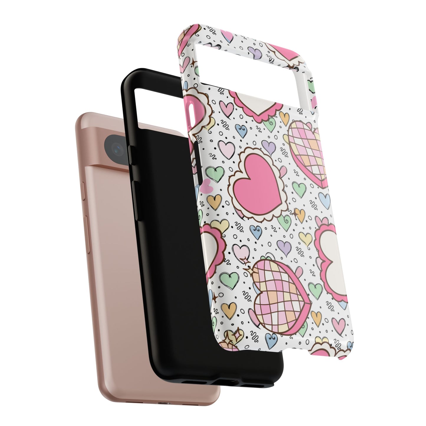 Cute Heart Pattern Phone Case - Tough Cases for Valentine's Day & Everyday Use