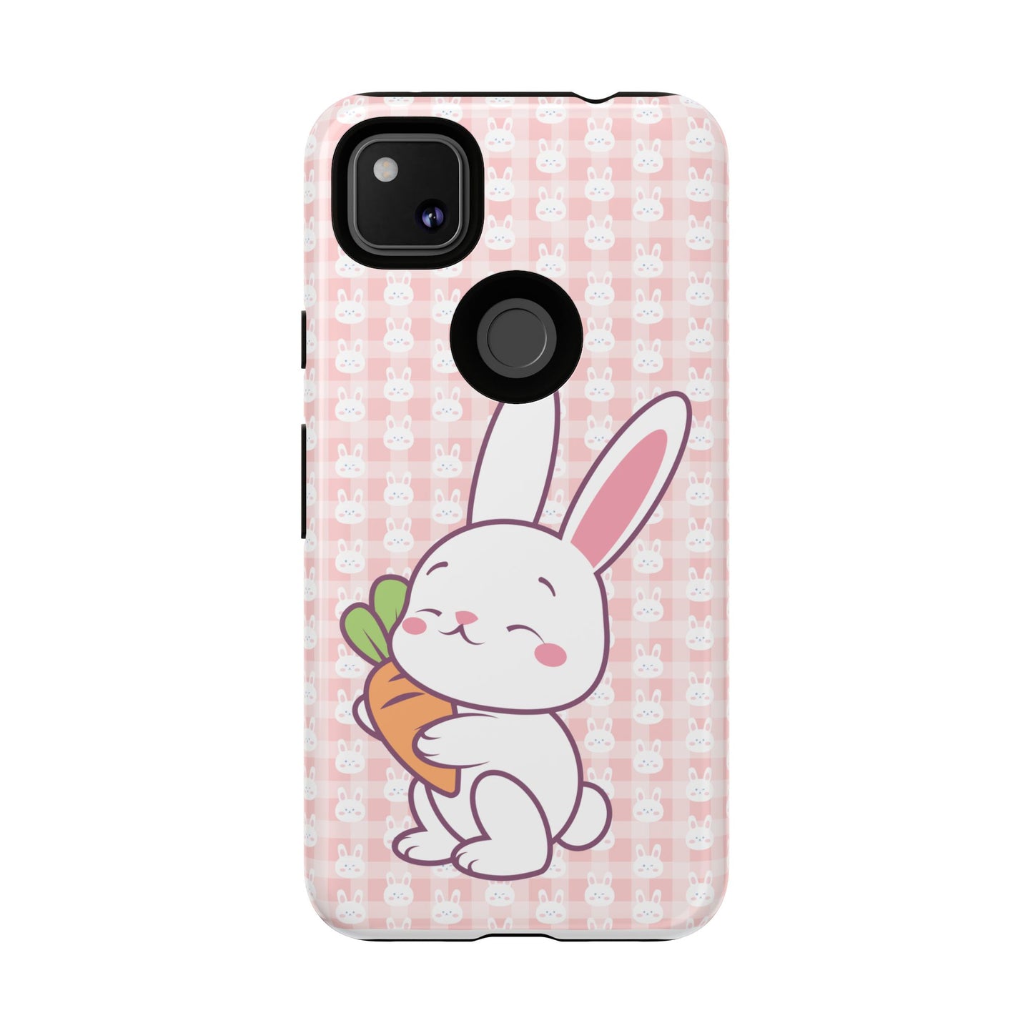 Google Pixel Phone Cases, Cute Bunny Carrot Design - Protective Cover, Easter Gift, Animal Lover Accessory, Hard Shell Protector, Easter Bunny Phone Case