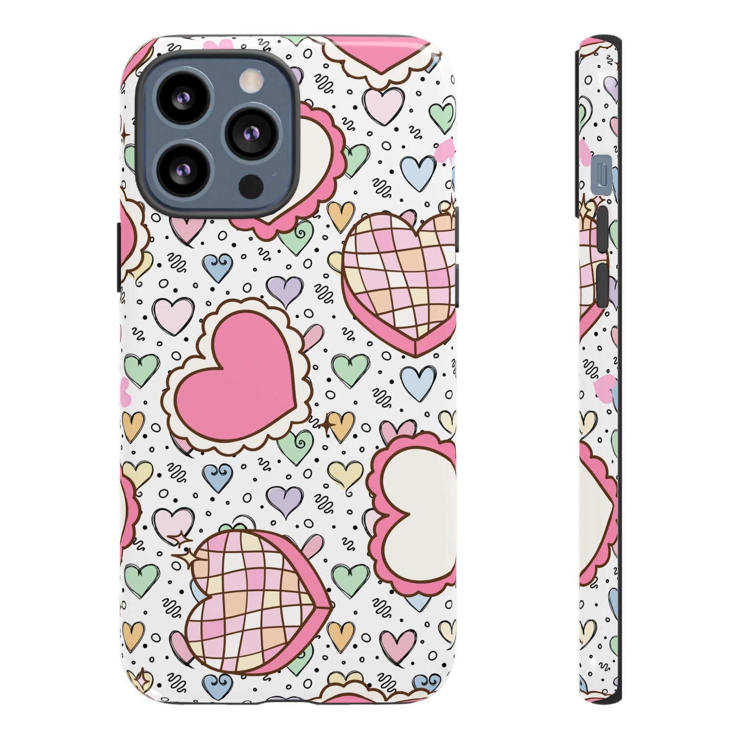 Cute Heart Pattern Phone Case - Tough Cases for Valentine's Day & Everyday Use