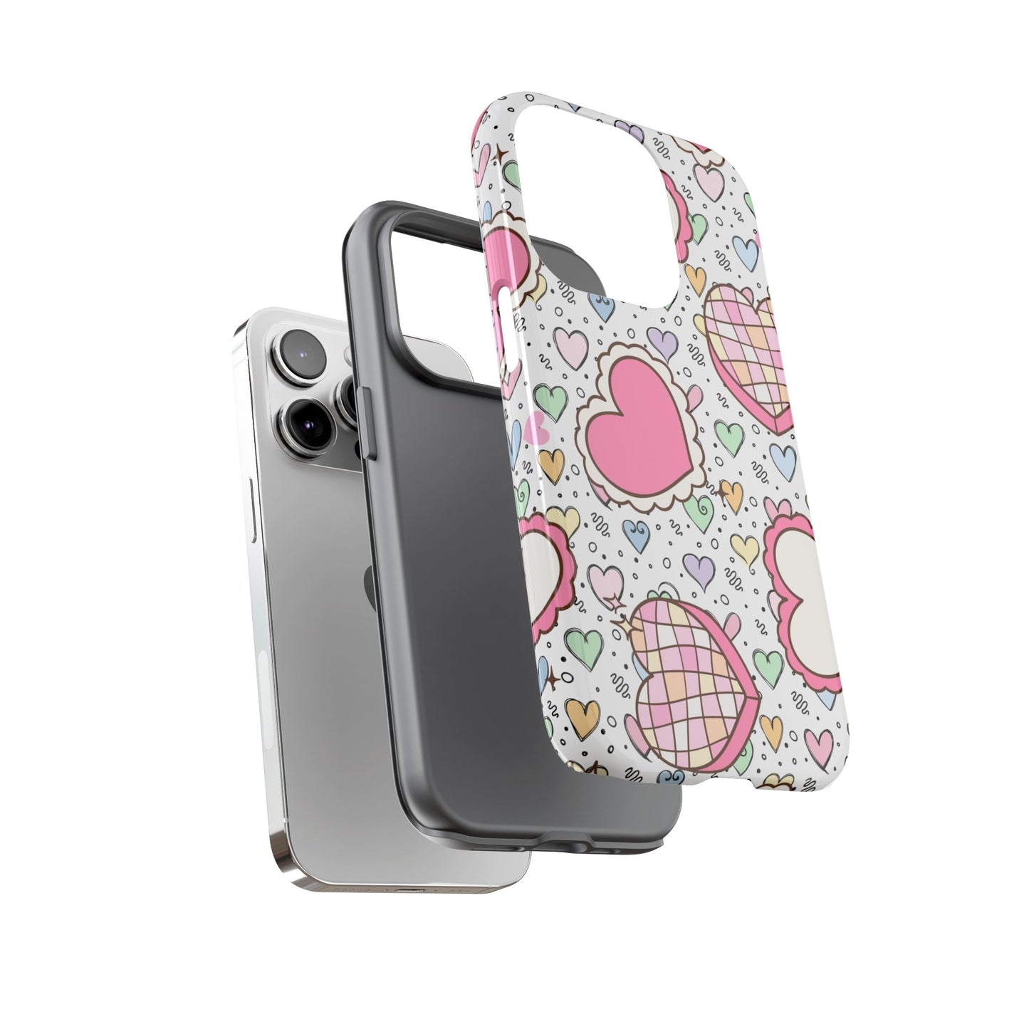 Cute Heart Pattern Phone Case - Tough Cases for Valentine's Day & Everyday Use
