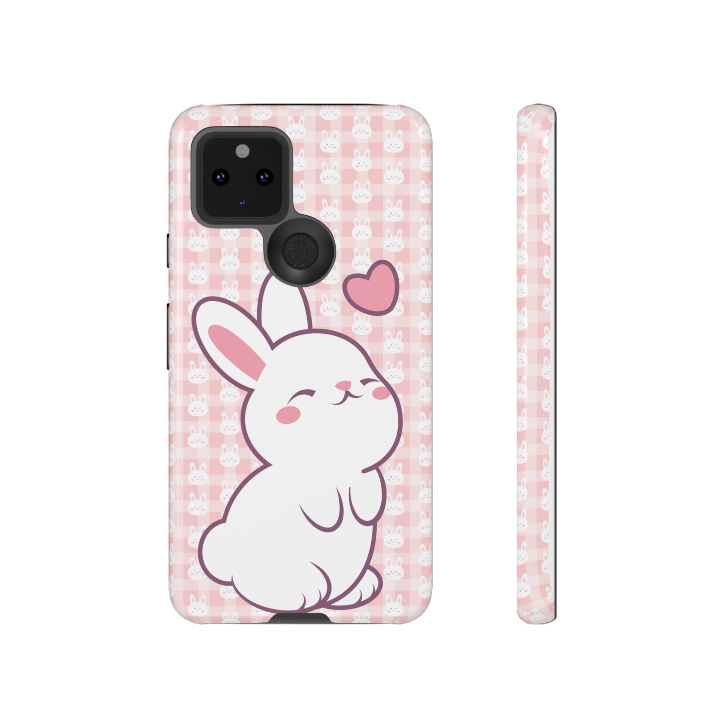 Google Pixel Phone Case, Cute Lovely Bunny Kawaii Tough Cases, Rabbit Animal Lover Gift, Protective Cover, Adorable Pink Design, Easter Accessory, Hard