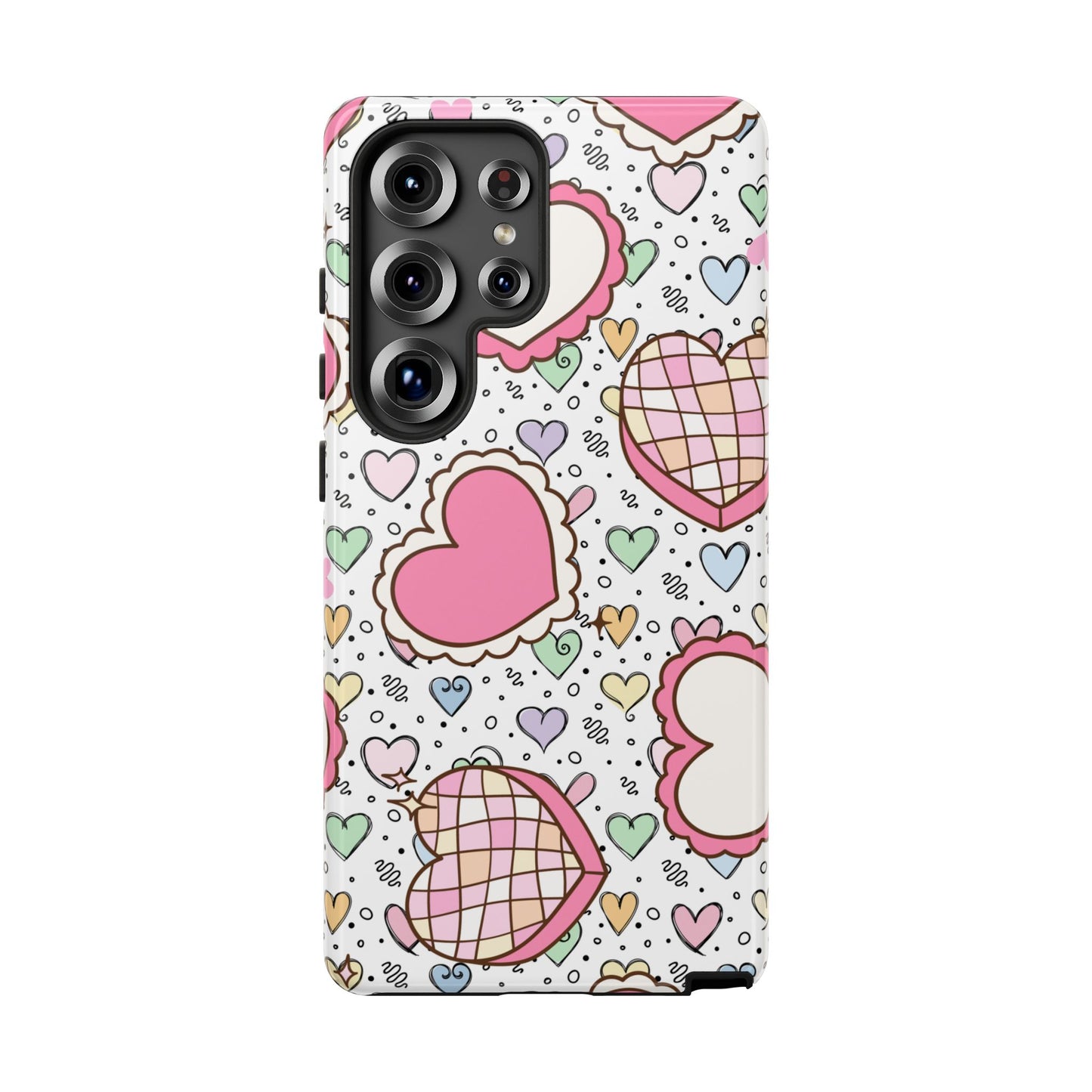Cute Heart Pattern Phone Case - Tough Cases for Valentine's Day & Everyday Use