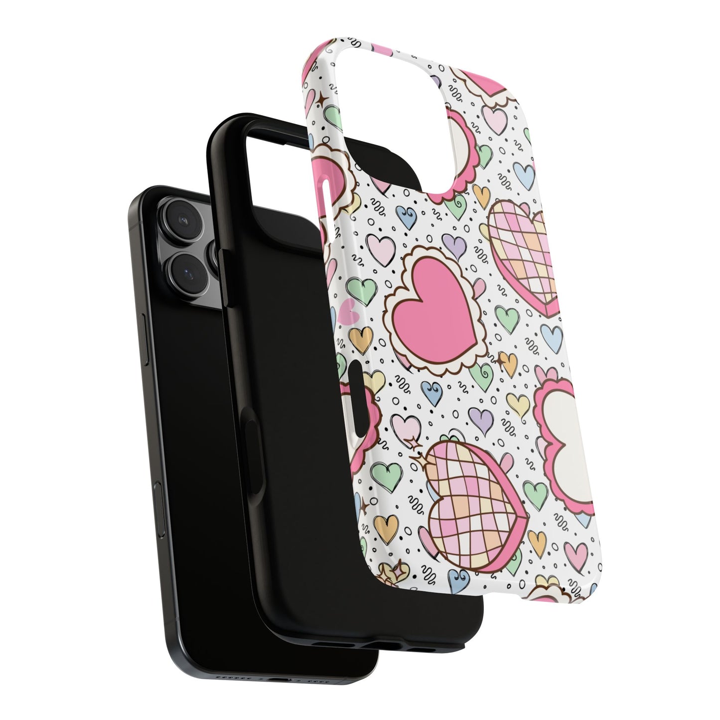 Cute Heart Pattern Phone Case - Tough Cases for Valentine's Day & Everyday Use