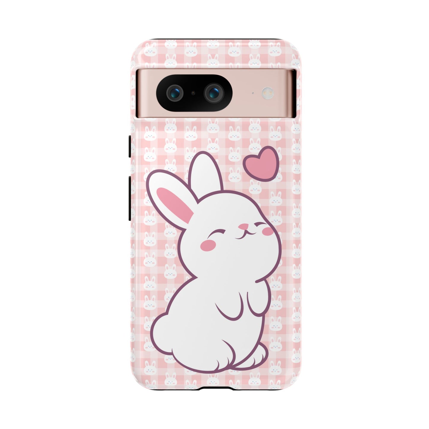 Google Pixel Phone Case, Cute Lovely Bunny Kawaii Tough Cases, Rabbit Animal Lover Gift, Protective Cover, Adorable Pink Design, Easter Accessory, Hard