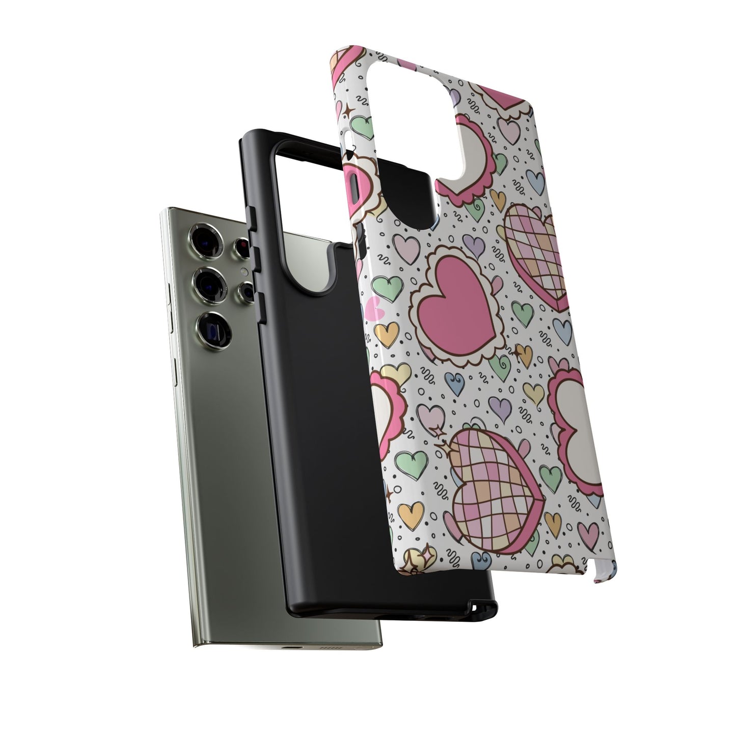 Cute Heart Pattern Phone Case - Tough Cases for Valentine's Day & Everyday Use