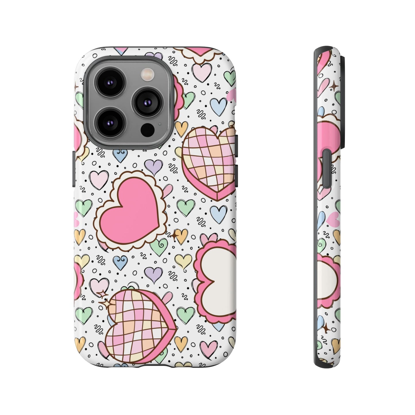 Cute Heart Pattern Phone Case - Tough Cases for Valentine's Day & Everyday Use
