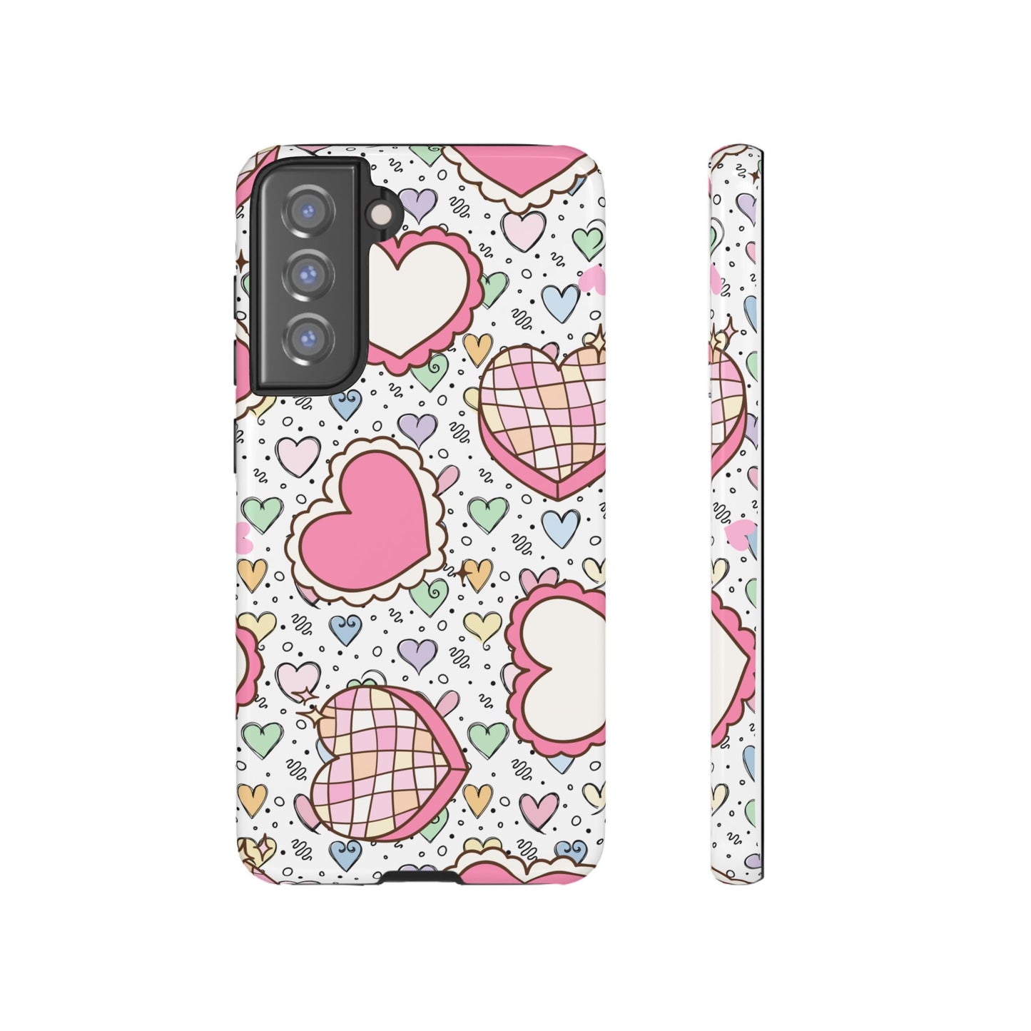 Cute Heart Pattern Phone Case - Tough Cases for Valentine's Day & Everyday Use