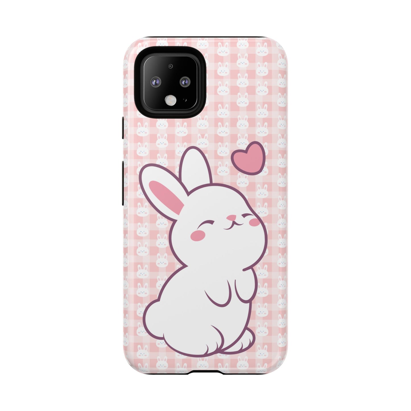 Google Pixel Phone Case, Cute Lovely Bunny Kawaii Tough Cases, Rabbit Animal Lover Gift, Protective Cover, Adorable Pink Design, Easter Accessory, Hard