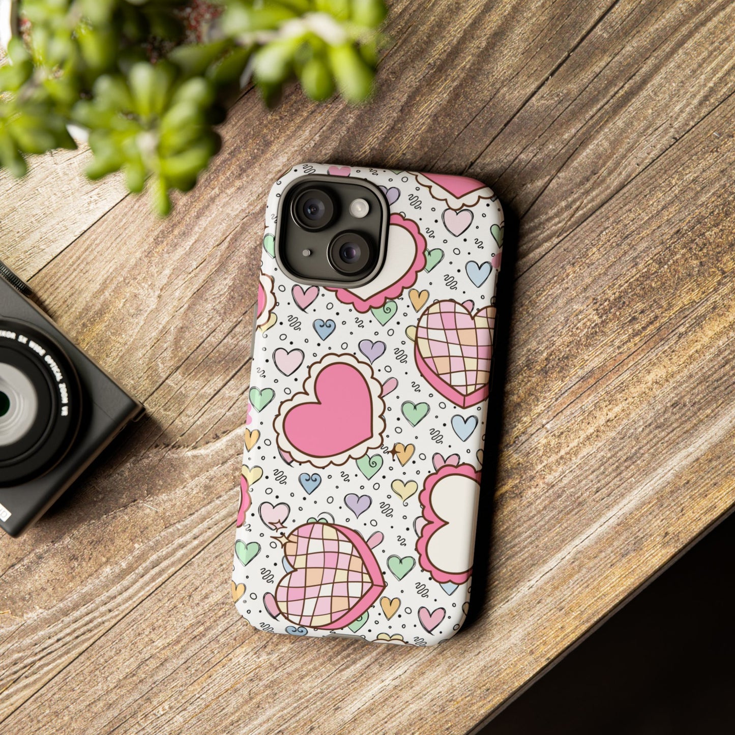 Cute Heart Pattern Phone Case - Tough Cases for Valentine's Day & Everyday Use