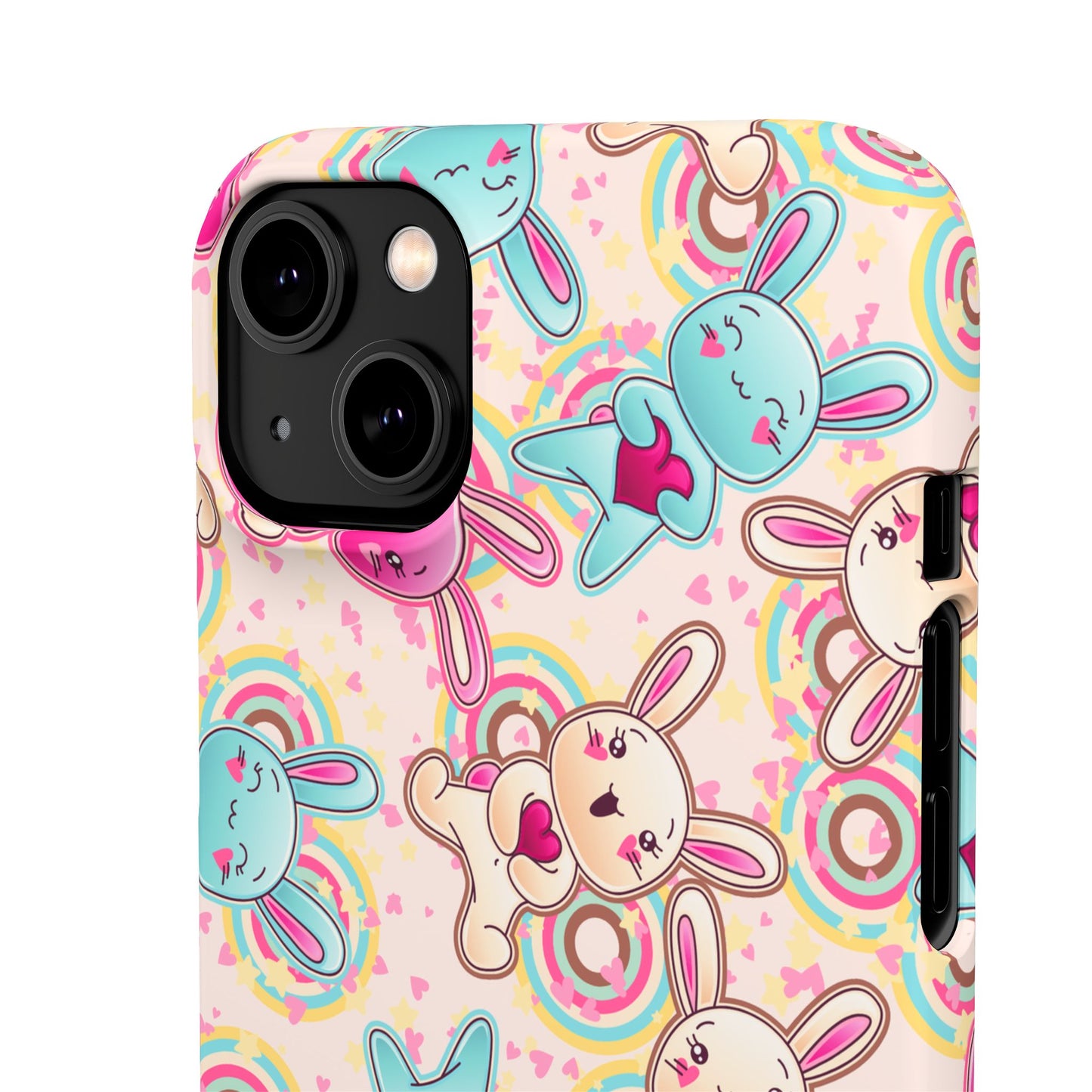 Colorful Bunny Snap Case for iPhone | Cute Bunny Phone Cover